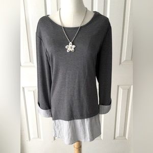 Apt.9 NWT Double Layer Look XXL Gray Sweater